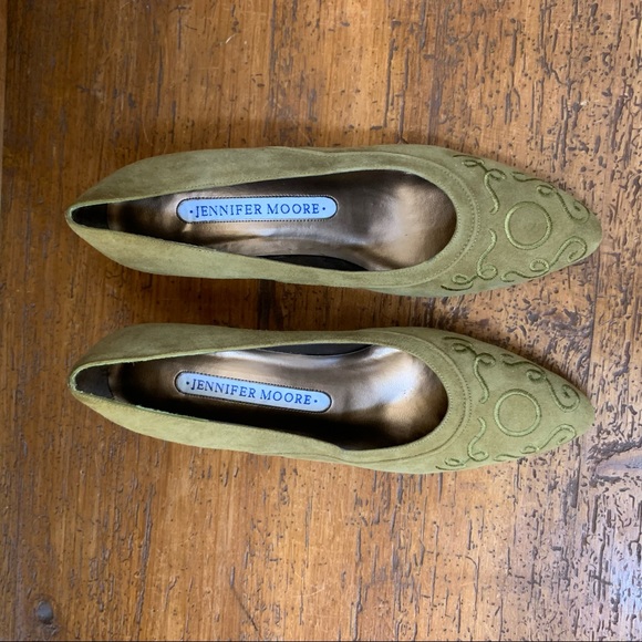 Gold Suede Jennifer Moore Heels - Picture 3 of 7